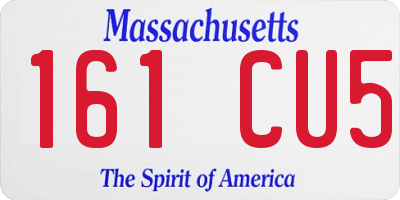 MA license plate 161CU5