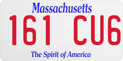 MA license plate 161CU6