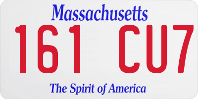 MA license plate 161CU7