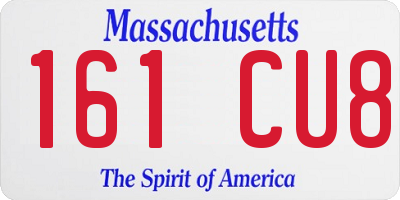 MA license plate 161CU8