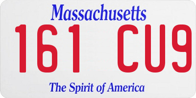 MA license plate 161CU9