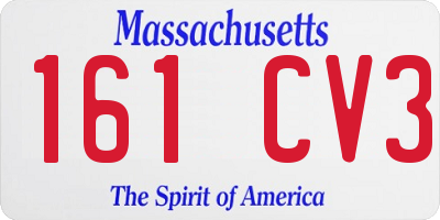 MA license plate 161CV3