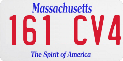 MA license plate 161CV4