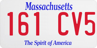MA license plate 161CV5