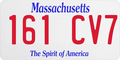 MA license plate 161CV7