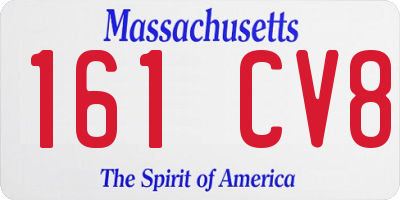 MA license plate 161CV8