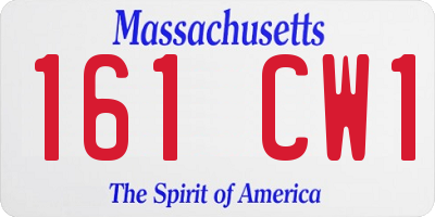 MA license plate 161CW1