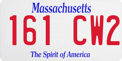 MA license plate 161CW2
