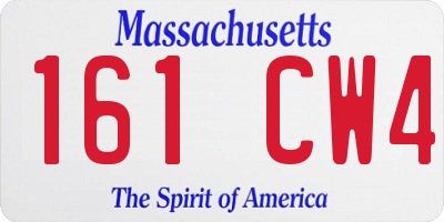 MA license plate 161CW4