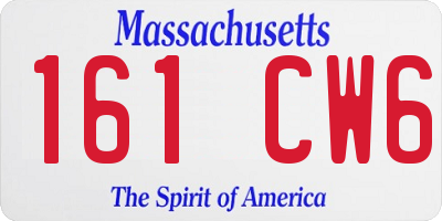 MA license plate 161CW6