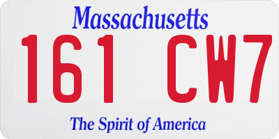 MA license plate 161CW7