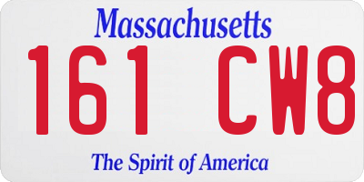 MA license plate 161CW8