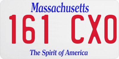 MA license plate 161CX0