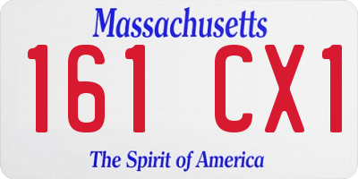 MA license plate 161CX1