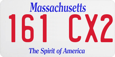 MA license plate 161CX2