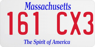 MA license plate 161CX3