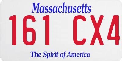 MA license plate 161CX4