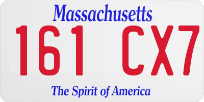 MA license plate 161CX7