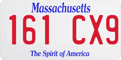 MA license plate 161CX9