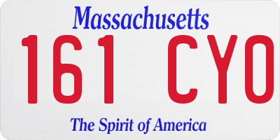 MA license plate 161CY0