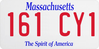 MA license plate 161CY1