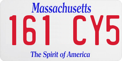MA license plate 161CY5