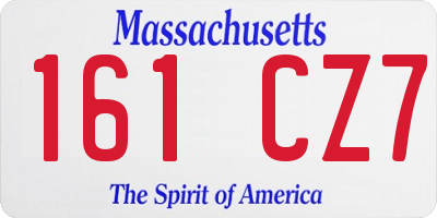 MA license plate 161CZ7