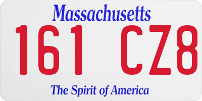 MA license plate 161CZ8
