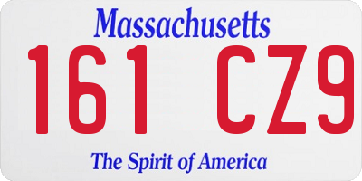 MA license plate 161CZ9