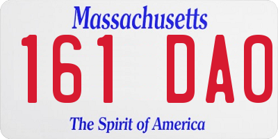 MA license plate 161DA0