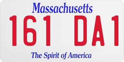 MA license plate 161DA1