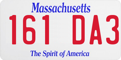 MA license plate 161DA3