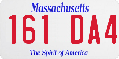 MA license plate 161DA4