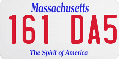 MA license plate 161DA5