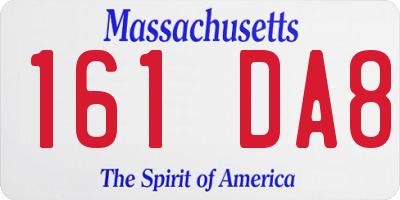 MA license plate 161DA8