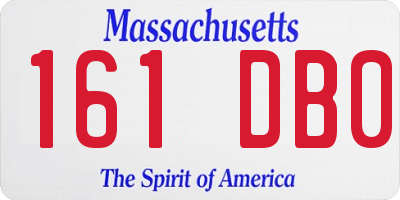 MA license plate 161DB0