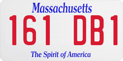 MA license plate 161DB1