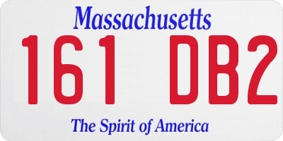 MA license plate 161DB2