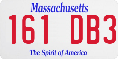 MA license plate 161DB3