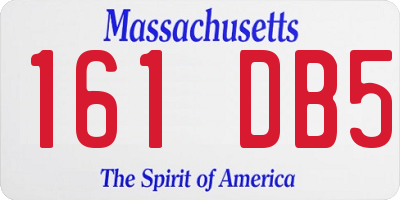 MA license plate 161DB5