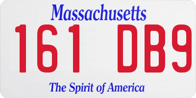 MA license plate 161DB9