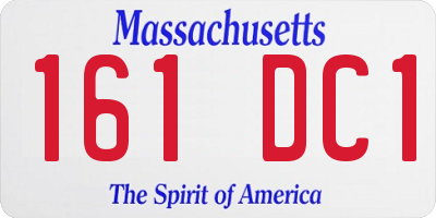 MA license plate 161DC1