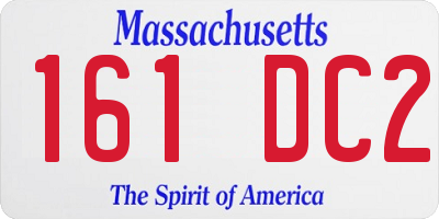 MA license plate 161DC2