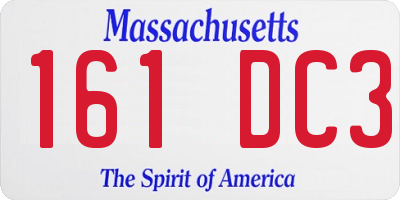 MA license plate 161DC3