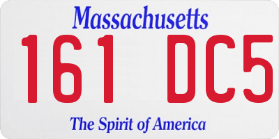 MA license plate 161DC5