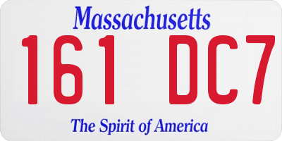 MA license plate 161DC7