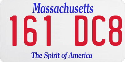 MA license plate 161DC8
