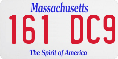 MA license plate 161DC9