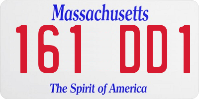 MA license plate 161DD1