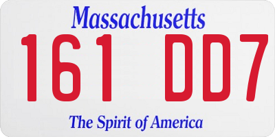 MA license plate 161DD7